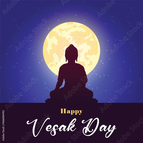 Happy Vesak Day. Vesak day creative poster, banner, social media post, postcard, background, backdrop, greetings card, template, web banner, cover design etc. Happy Buddha Purnima.