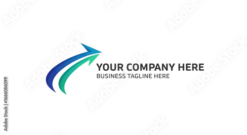 Modern Abstract Arrow Logo Design with Blue and Green Colors