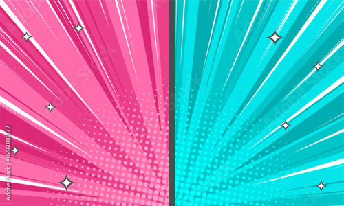 Comic book burst background with two color