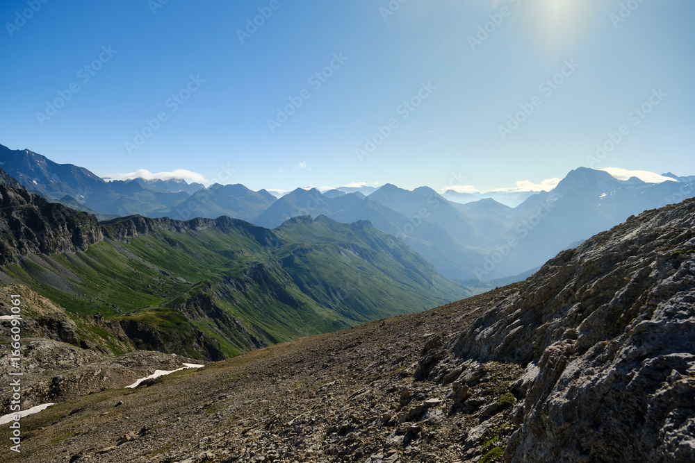 Fototapeta premium Sunrise in a valley in the Pyrenees