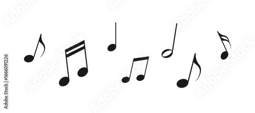 Vector flying notes isolated on white background	
