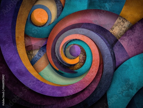 Modern Art Elegance: Swirling Colors and Geometric Patterns Abstract Background