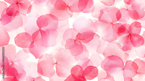 Seamless watercolor pattern of soft pink petals on a white background. Abstract pattern background illustration.
