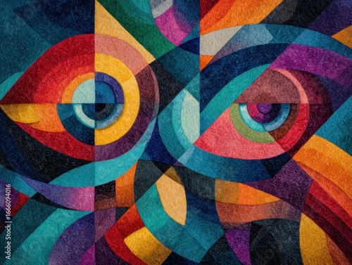 Modern Art Elegance: Swirling Colors and Geometric Patterns Abstract Background