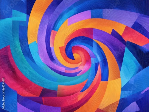 Modern Art Elegance: Swirling Colors and Geometric Patterns Abstract Background