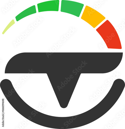 Car steering wheel logo illustration vector