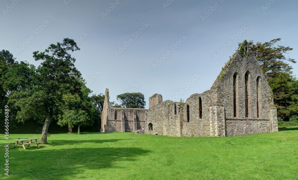 Fototapeta premium ruines de l'abbaye de Grey Abbey en Irlande du Nord