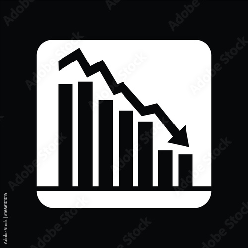 Corporate chart showing financial loss icon