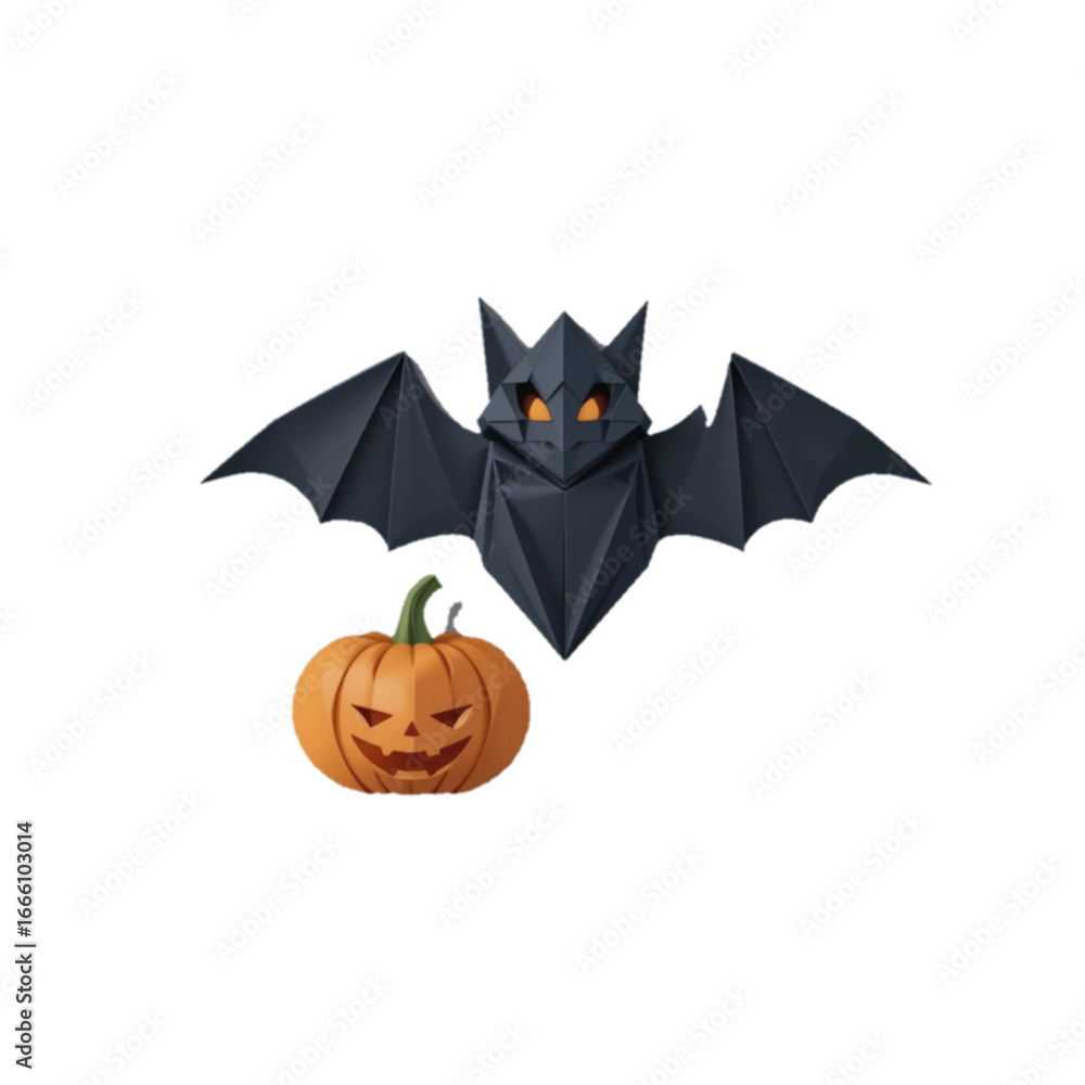 Naklejka premium Halloween themed origami vector illustration