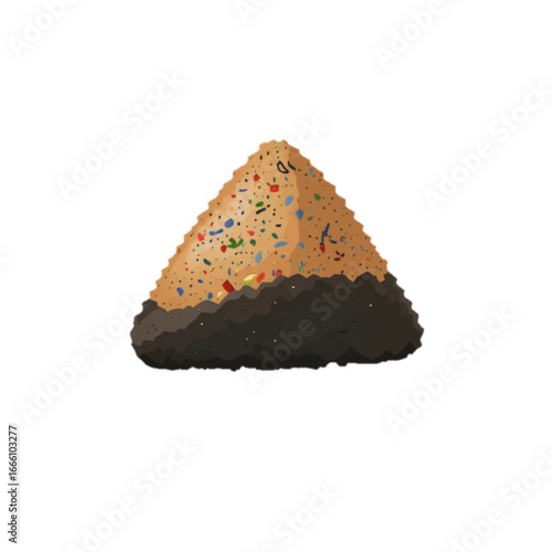 Flat colored onigiri vector illustration on a plain background 