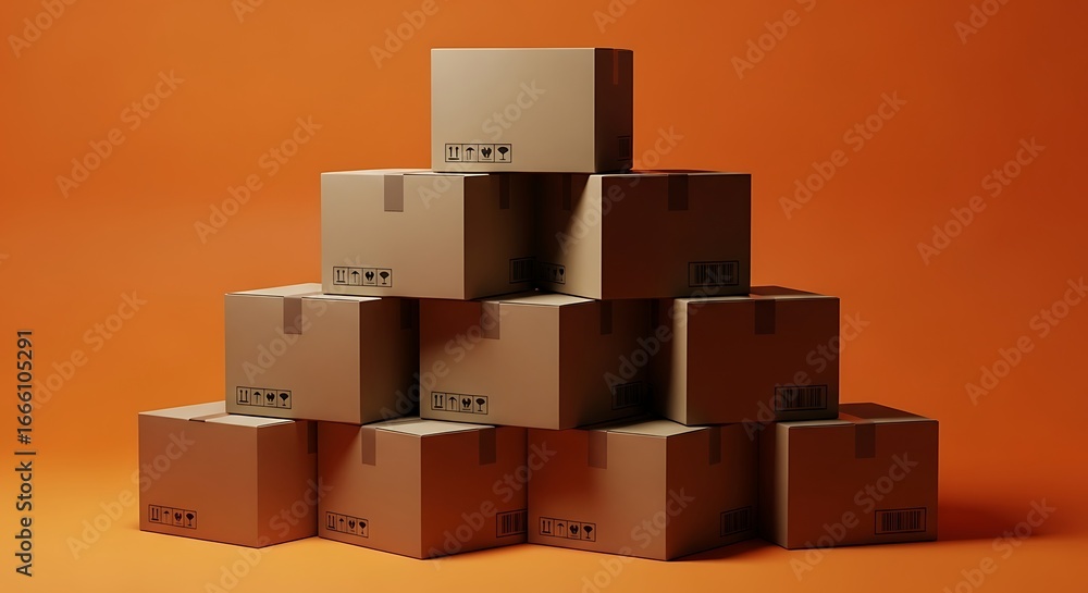 Obraz premium Stack of cardboard boxes