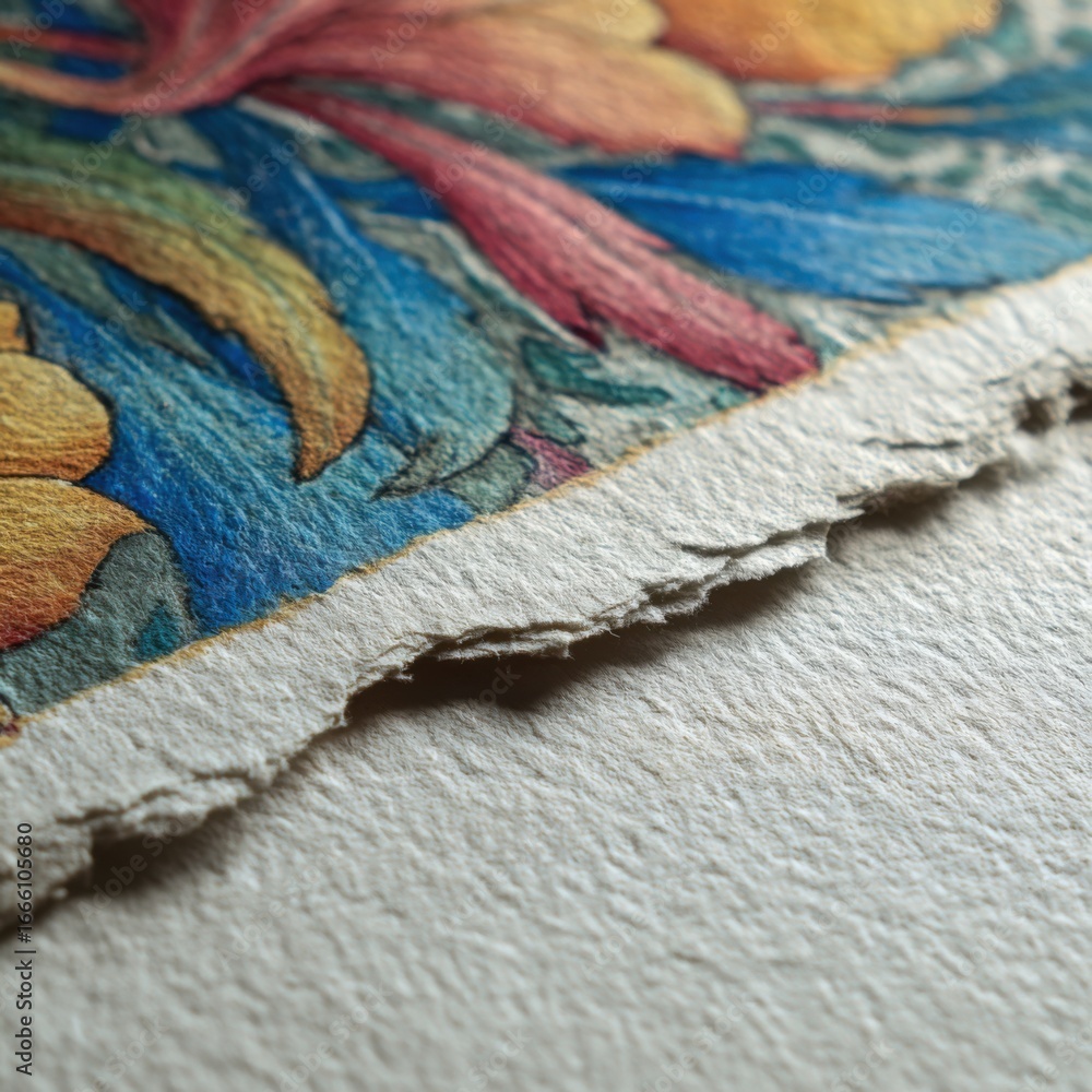 Obraz premium Detailed view showcasing the textured, uneven edge of a print.