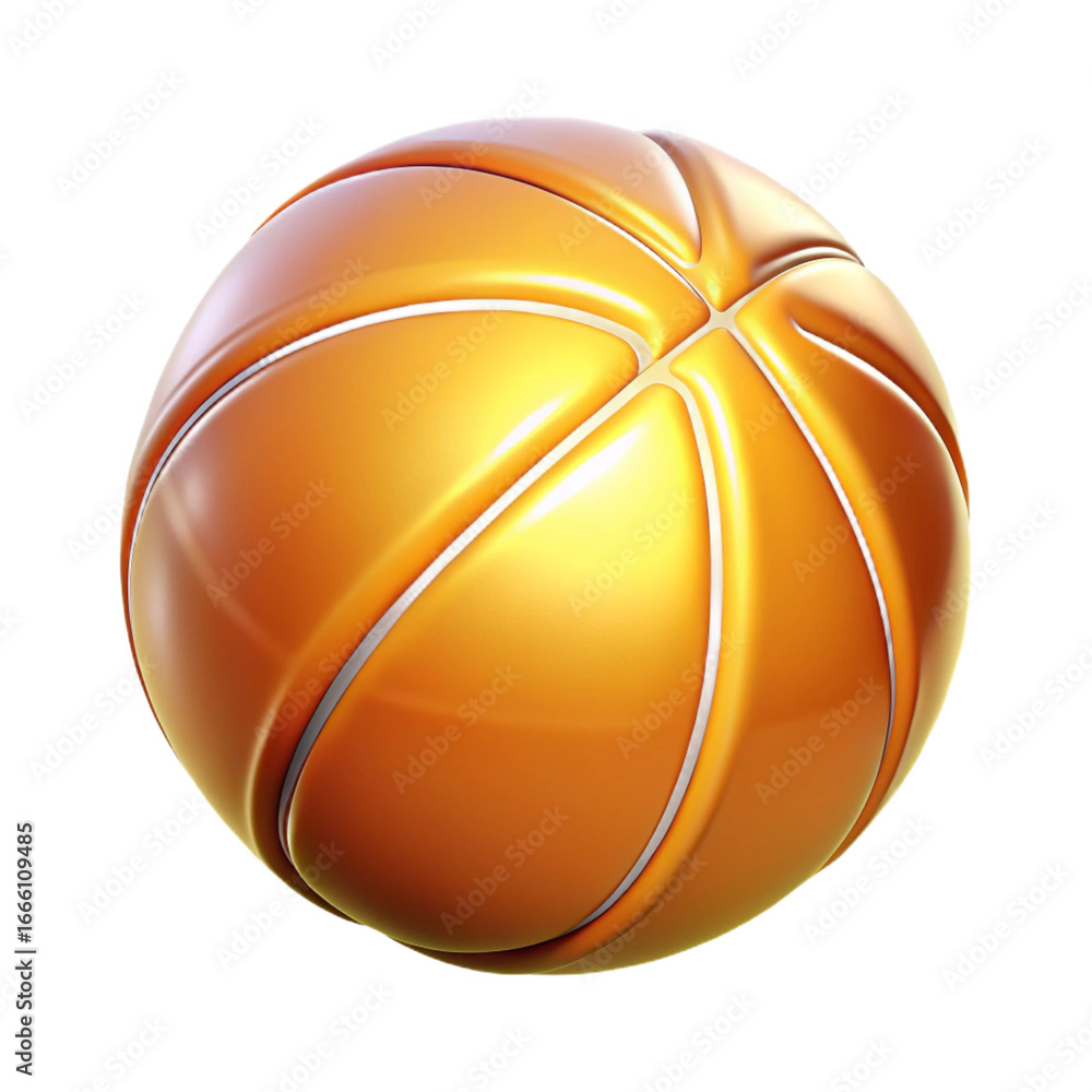 Fototapeta premium A 3d rendering of a basketball isolated on transparent background