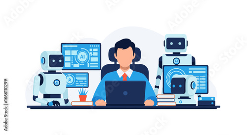Professional desk setup promotes productivity and organization for successful modern businesses