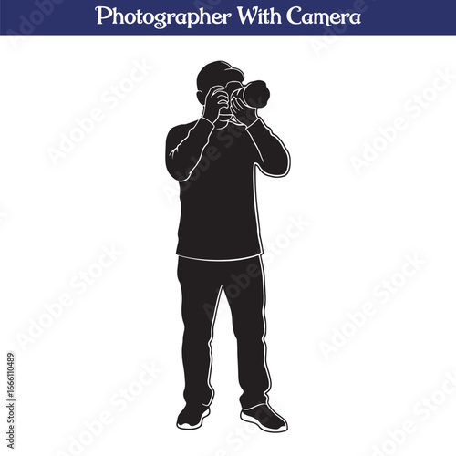 Photographer Silhouette with Camera 