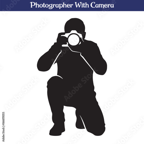 Photographer Silhouette with Camera 