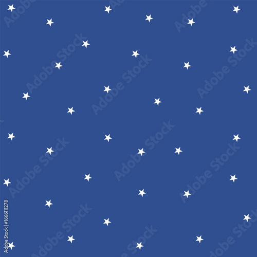Wallpaper Mural Seamless star pattern, white stars on blue background, minimal patriotic Labour Day texture for USA holiday, wallpaper and wrapping design Torontodigital.ca