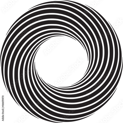 Modern black and white vortex design swirling inward with a hypnotic optical illusion effect for creative projects
