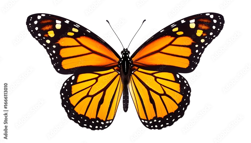 Fototapeta premium Monarch butterfly, vibrant orange wings