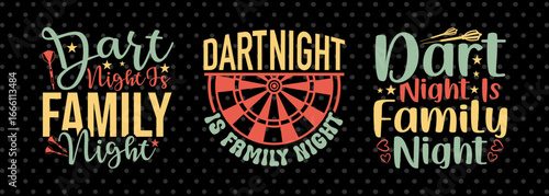 Family Dart Night SVG Cutting Files | Vintage Dad Game T-Shirt Design