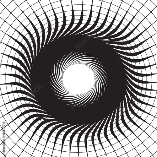 Dynamic black and white vortex design radiating energy and hypnotic motion for visual impact projects
