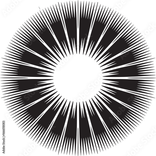 Dynamic black and white burst pattern for eye-catching design projects and striking visual effects