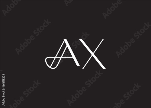 AX Logo Design Vector. Elegant Monogram Logo Design