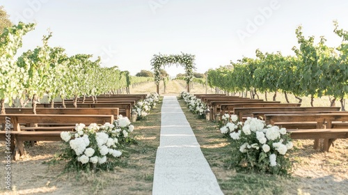 Rustic vineyard wedding ceremony