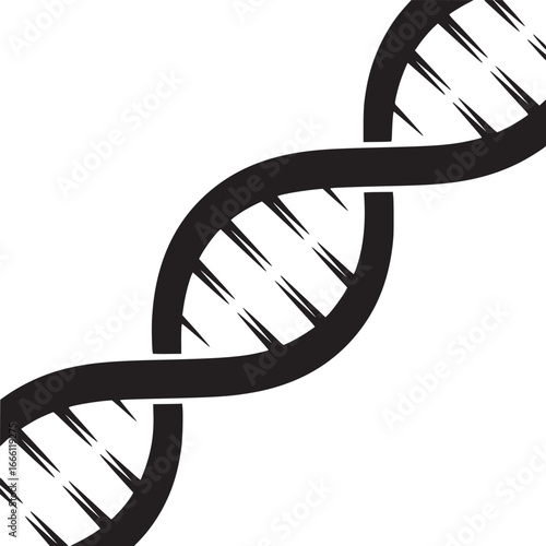 Striking black and white design featuring a DNA strand ideal for science and technology projects