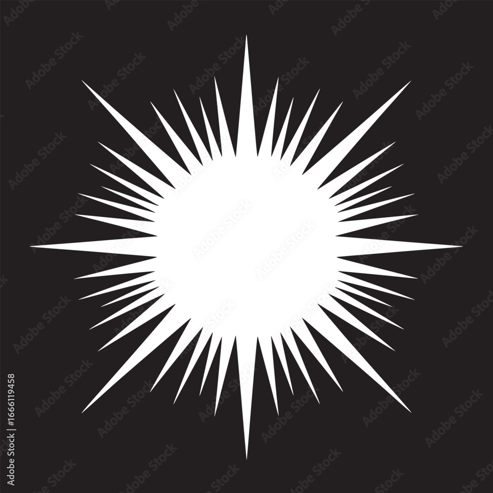 Fototapeta premium Dynamic starburst graphic adds instant energy and vibrant emphasis for modern designs and eye catching projects