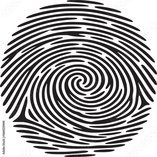 Unique fingerprint design for security, identification, or personal identity projects in a modern style