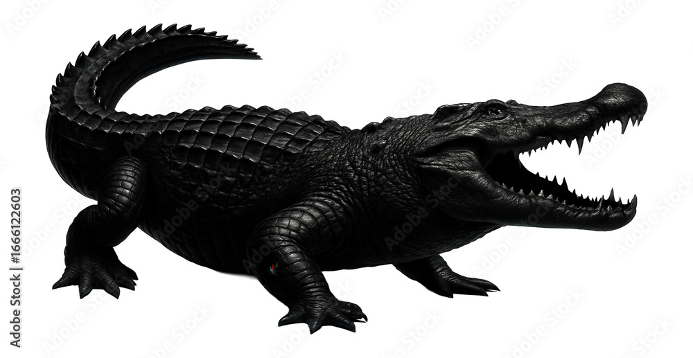 Fototapeta premium Crocodile silhouette with armored back and powerful jaws