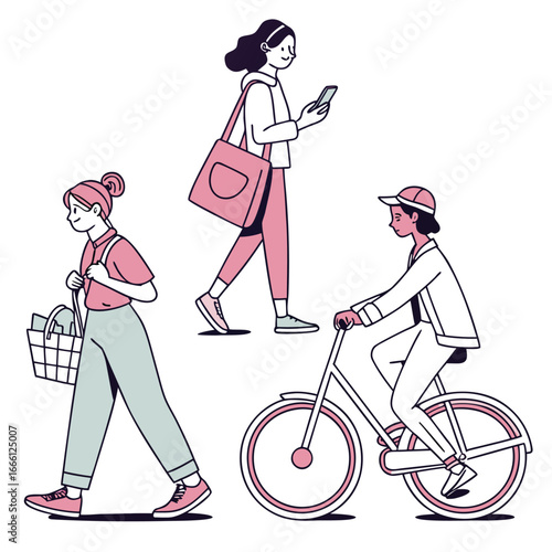 stylized-flat-characters-engaged-in-daily-activiti.eps