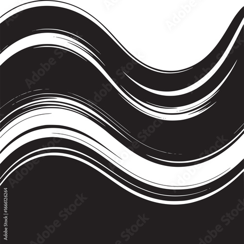 Elegant black and white wave design flowing gracefully for modern abstract background use cases