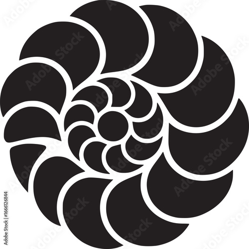 Modern nautilus shell spiral for timeless elegance perfect for minimalist design projects and artistic backgrounds