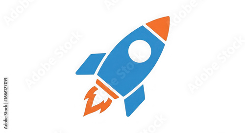Free Download Blue Rocket Ship Icon Startup Logo - GFXLoad
