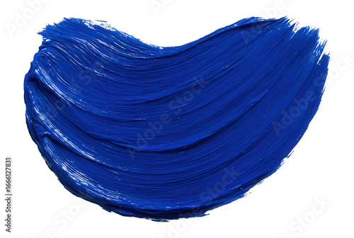 Thick brush stroke with oil paint, royal blue