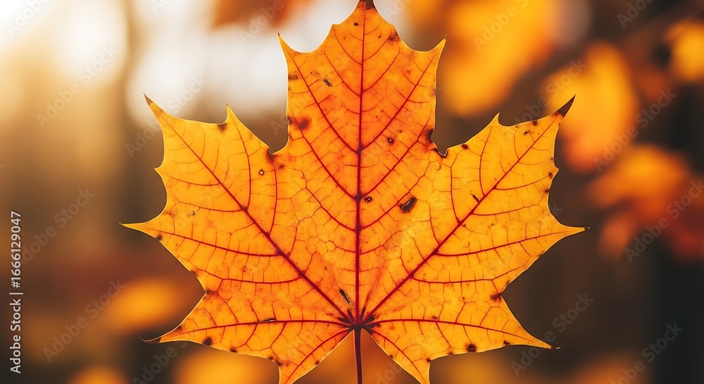 Fototapeta premium Autumn Maple Leaf Close Up.