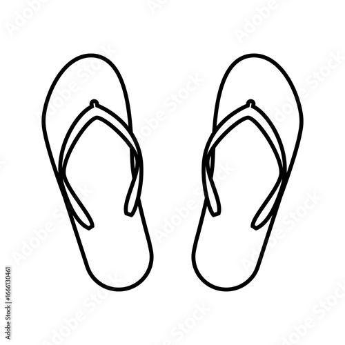 Flip flops vector icon. Slippers illustration sign. Beach slippers symbol or logo.