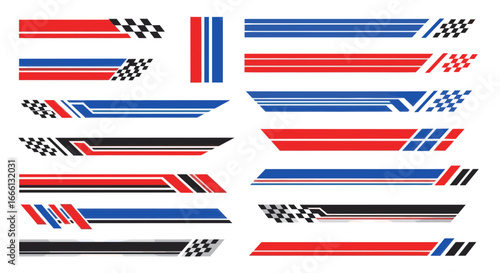 Collection of racing stripes and graphic design elements.