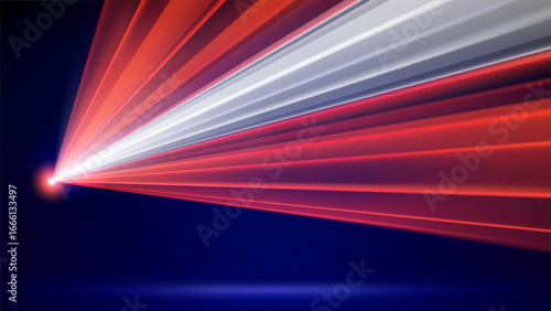 Laser flag of latvia. Latvian abstract flag. Laser show on dark blue background. Template of banner, poster for national holiday of latvia. Place for text. Copy space. Vector