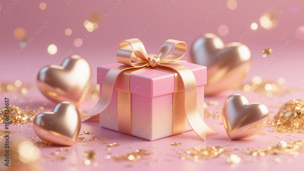 Fototapeta premium heart shaped gift box