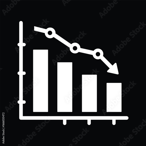 Market value decline graph icon