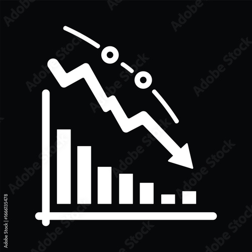 Market value decline graph icon