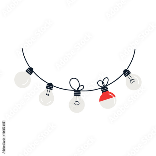 Decorative string lights with fishing bobber accent for outdoor and indoor celebrations