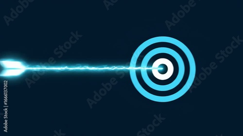 Animated archer shoots glowing arrow with electric energy burst and impact