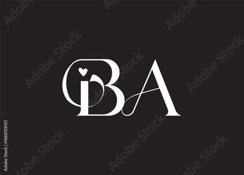 BA Logo Design Vector. Elegant Monogram Logo Design