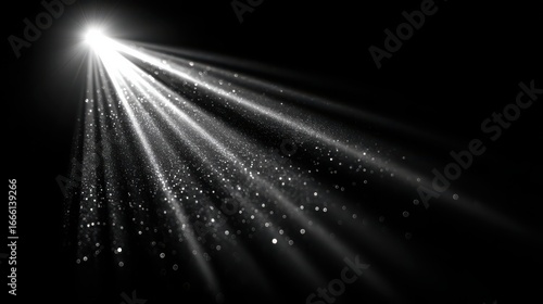 White light beam in dark atmosphere