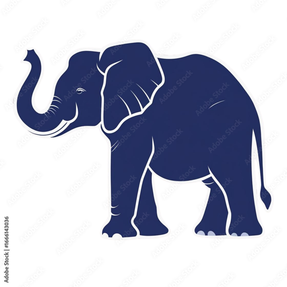 Obraz premium Majestic blue elephant vector illustration scalable graphic for diverse design applications
