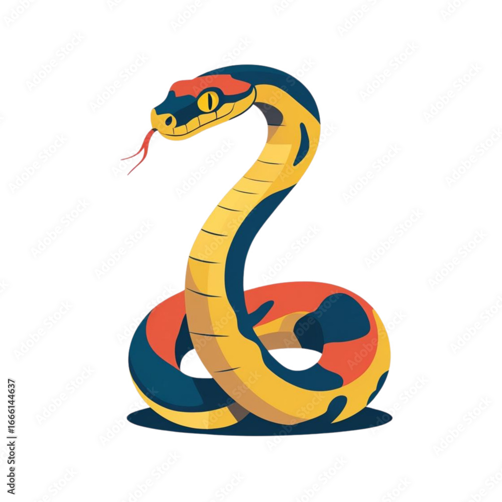 Fototapeta premium Vibrant cobra illustration scalable vector art for your design projects